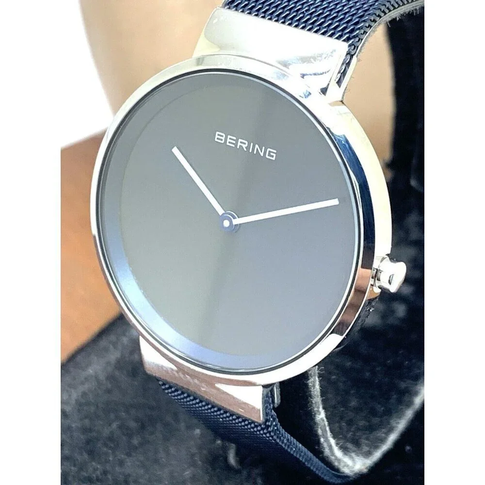 Bering Women's Watch 14531-307 Quartz Silver Blue Dial Mesh Stainless St…